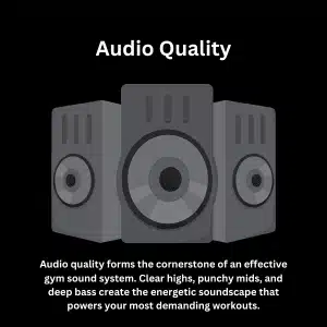 Graphic emphasizing speaker sound quality, crucial for choosing the best home gym speakers