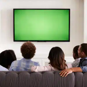 Family watches TV professionally mounted by experts